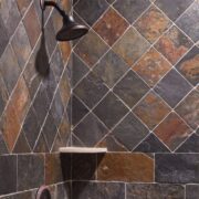 elegant bathroom rusty slate stone Tiles