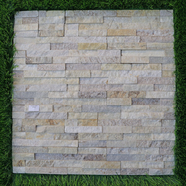 Quarzo ivory stone cladding panels